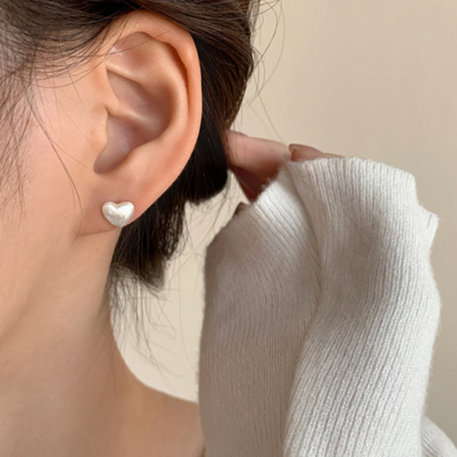 더무드민 미니 하트 실버 귀걸이 (미니케이스)