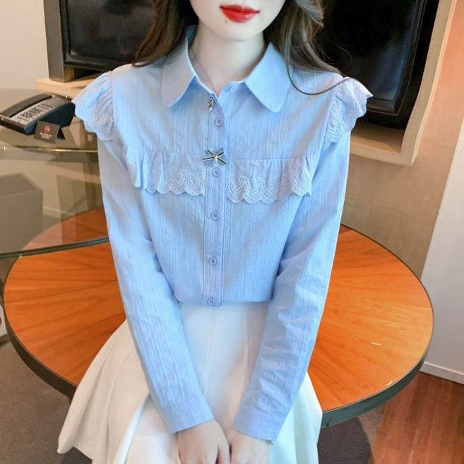 여성 베이직 셔츠 데일리룩 오피스룩 상의 긴팔 셔츠