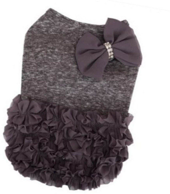 BeL 프릴 겨울 실내복 드레스 그레이 산책 외출복 나시티_ BL3864, M, M