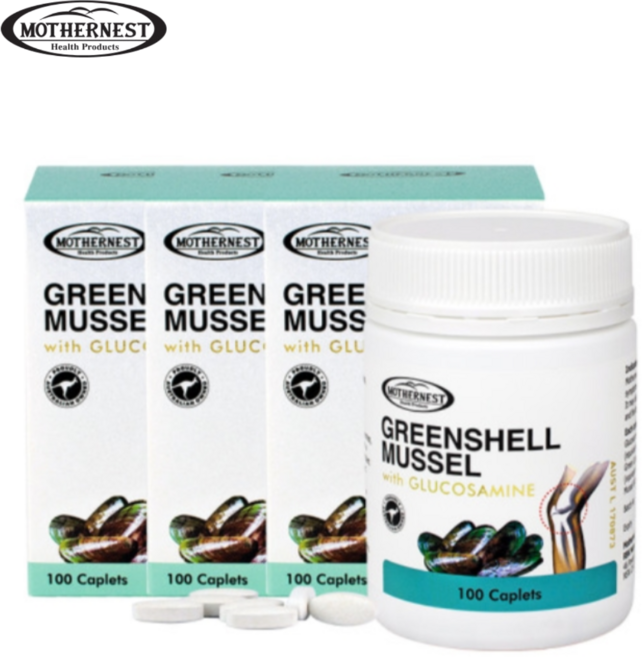 호주 마더네스트 상어연골 초록입홍합 글루코사민 1500mg 100정 3개, 300정