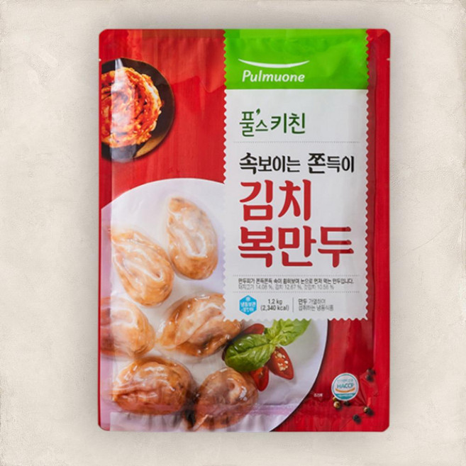 풀스키친 간편한끼 간식 반찬 속보이는 쫀득이김치복만두 1.2kg, 1개