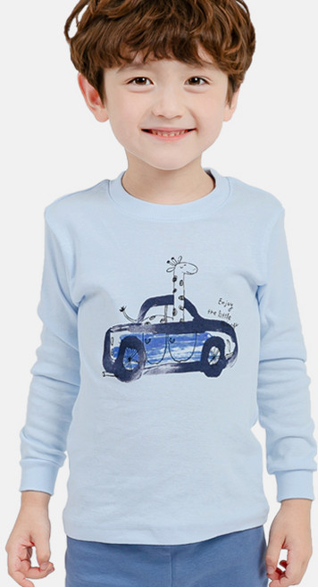 멜리스 국내생산 유아 아동 드로잉카 30수 후라이스 내의 실내복 상하 세트