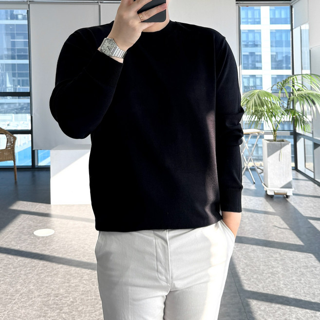 룩플레인 부드러운 워셔블 비스코스 헤라시 라운드 니트 20color