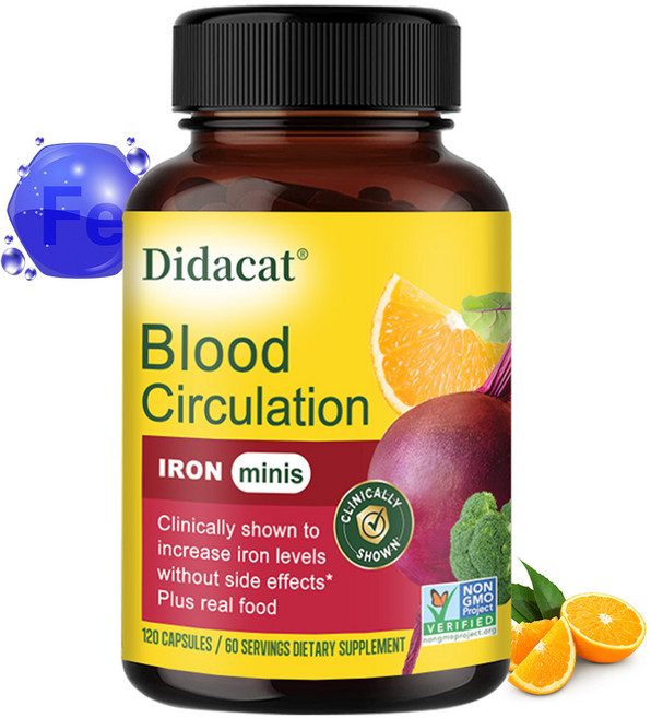 혈액순환 - 철분보충제 - 비타민C 비타민B12 엽산이 함유된 철분제 - 혈액건강, 120캡슐, 1개, 120정