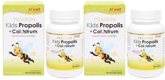 Hi Well 하이웰 키즈 프로폴리스 + 초유 츄어블, 2개, 180정