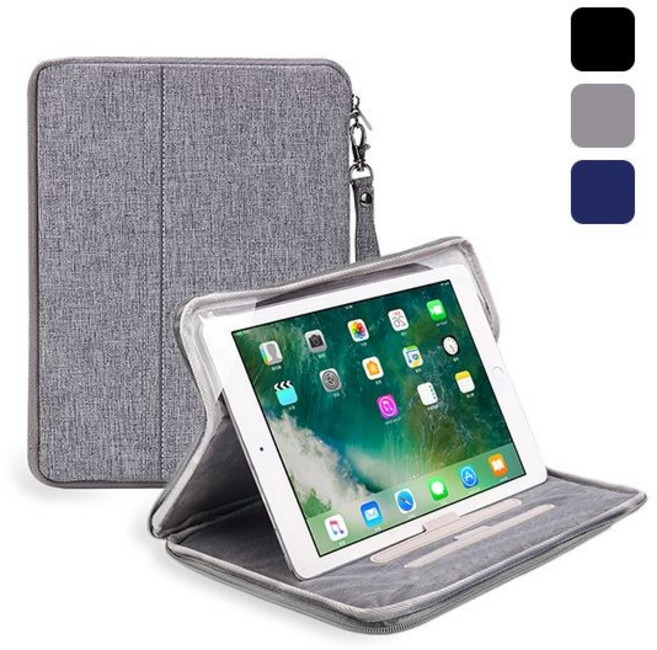 세움몰 10형 태블릿PC 유니버셜 패드파우치 스탠드 케이스, 10형 파우치 스탠드 케이스-대님블랙