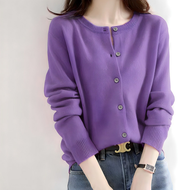 별하늘 여성 가을 겨울 긴팔티셔츠 라운드넥 니트 가디건