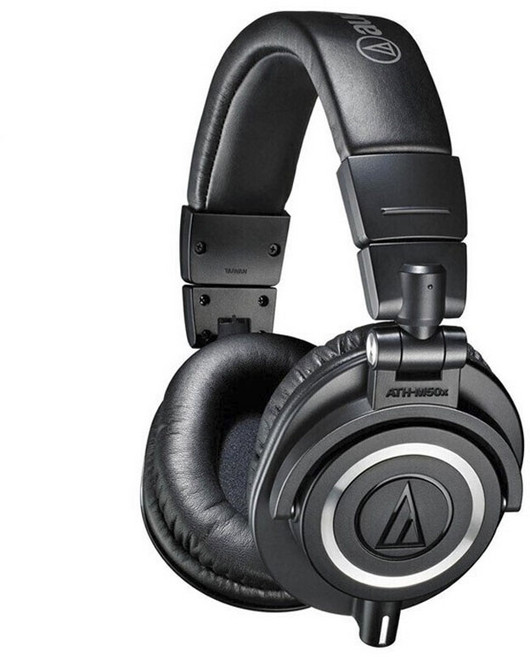 오디오테크니카 전문가용 밀폐형 모니터 하이파이 헤드폰 ATH-M50X, 블랙