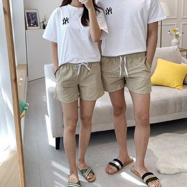 제이미앤유 남녀공용 래쉬가드 팬츠 베이지