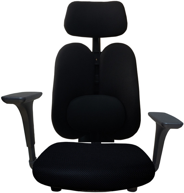 체어민 CM006 국산 5단 높이조절 팔걸이 좌식의자 듀얼 등받이 요추형 발포방석, 07.블랙_메쉬(006BK07BK)