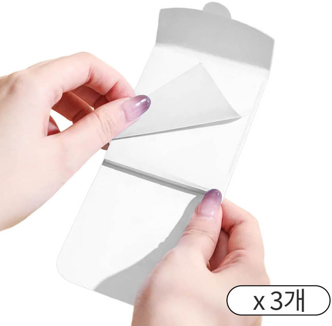 깔끔더하기 휴대용 먼지제거 테이프 포스트잇 찍찍이, 3개