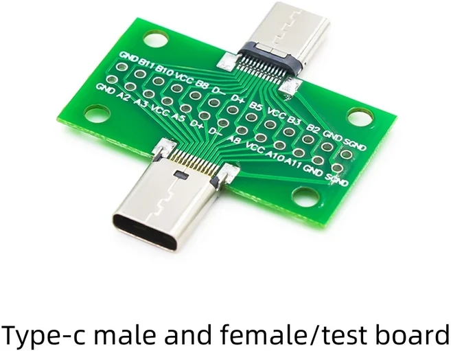 1개 타입-C 리볼루션 암 테스트 보드 어댑터 플레이트 핀 로우 수 저항 USB3.1 데이터 라인, 03 Male to female