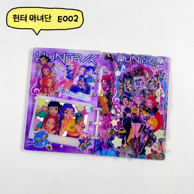 케이팝 데몬 헌터스 아크릴 A7 노트 다이어리 애니메이션 캐릭터 일기장, 빈 내지, A7 10cmx14cm, 신형 B 레인저스 팀 흔들기 노트