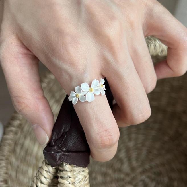 제이미랜드 상큼한 플라워 패션반지 자유로운 사이즈 조절