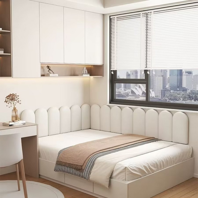 가남 벽매트 벽 방수 충격방지 패드 푹신한 고탄성 스티커식 벽쿠션 안전 벽매트, 화이트, 5개