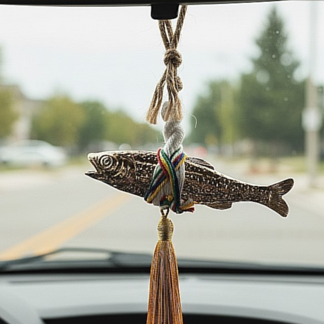 친집선 미니 황금 명태 액막이 자동차 새차 고사 선물 차량용 풍수 인테리어, 골드계열