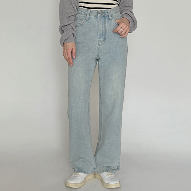 [초특가] 헤이즐데이 레이비 세미 와이드 데님 팬츠