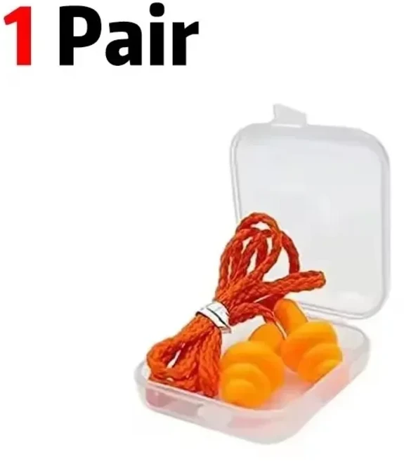 유선 귀마개 재사용 가능한 실리콘 밴드 포함) 수면용 이어버드 수영 소음 차단, 04 1 Pair Orange