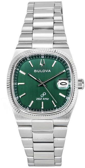 Bulova Classic Super Seville 262kHz Precisionist 스테인리스 스틸 그린 다이얼 쿼츠 96B439 남성용 시계