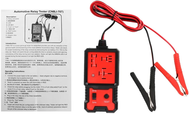 12V 자동차 배터리 검사기 릴레이 테스터 진단 도구 LED 표시 등 오토바이 보트 트럭 트레일러 4x4 용 액세서리, 1개, [01] 빨간