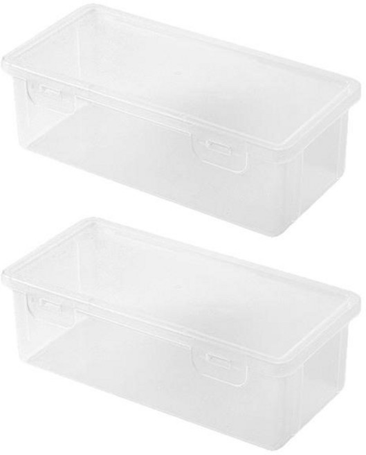 투명 플라스틱 데스크탑 정리함 사무용품 펜 파일 박스 주방 보관용 1-4 (색상-2PCS)