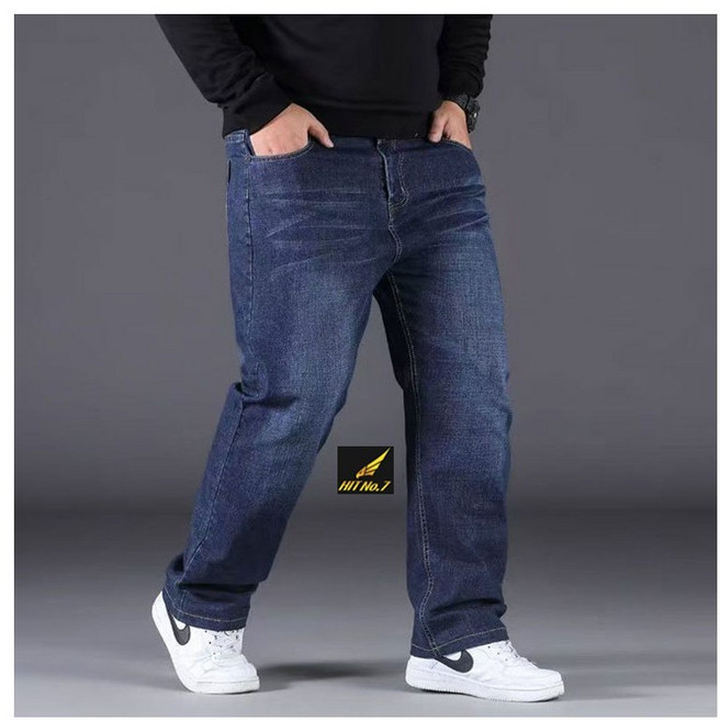 (38-50인치) 남성 빅사이즈 스판 청바지 봄 여름 가을용 남자바지 오버올 일자 바지 작업복바지 BSD101, 네이비