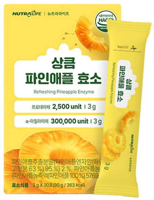 상큼 파인애플 효소(3g x 30포) 월분, 1박스, 3g