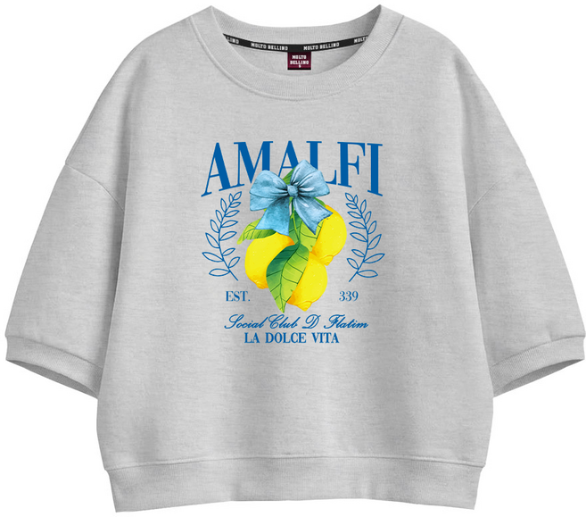 몰토벨리노 SF 레몬 오버핏 세미크롭 반팔 맨투맨 티셔츠