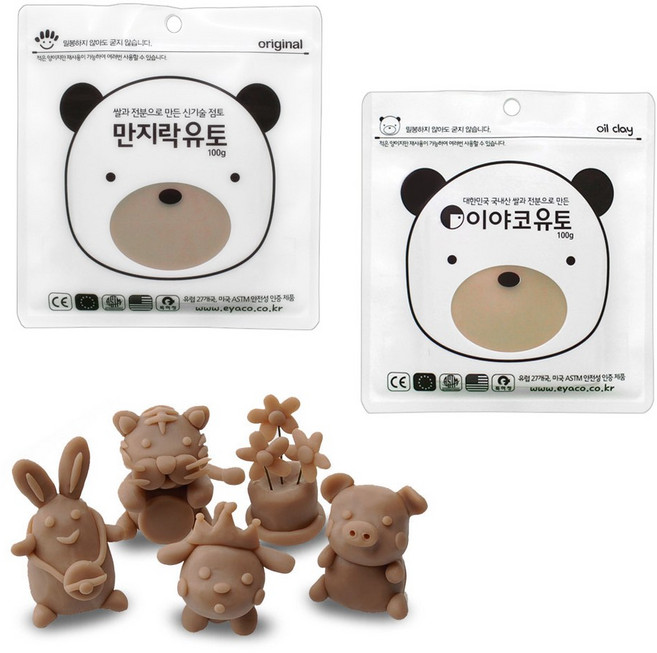 이야코 만지락 소프트 유토 100g 곡물 점토 만들기재료, 단품, 단품