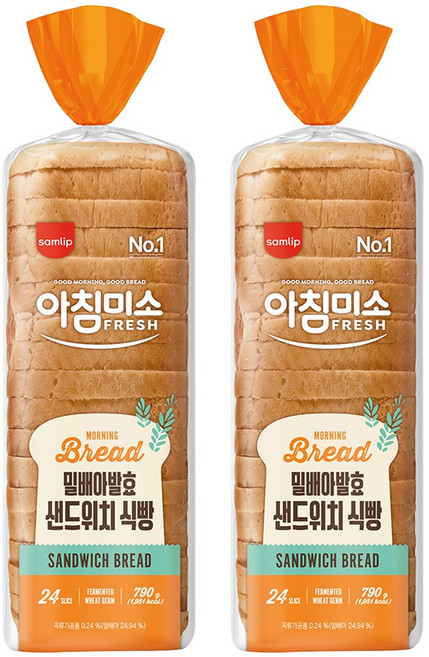 [JH삼립] 모닝데이 토스트샌드위치식빵 768g 2봉, 2개