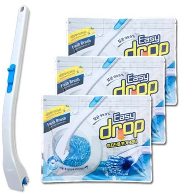 화장실 물때 제거 변기 세정세 이지드롭 변기크리너, 핸들1 리필팩3(36), 1세트
