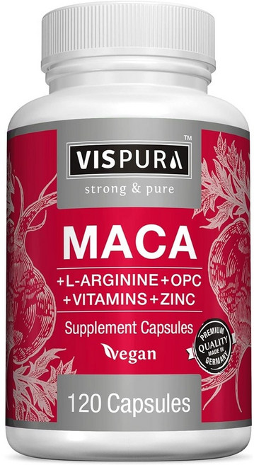 VISPURA 마카 L-아르기닌 비타민B6+B12 OPC 아연 120정 에너지부스팅, 1병, 1개