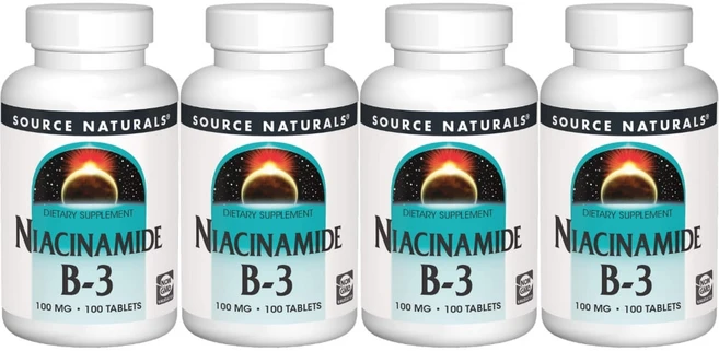 Source Naturals 소스내추럴스 니아신아마이드 B3 100mg 테블릿, 4개, 100정 - 쿠팡