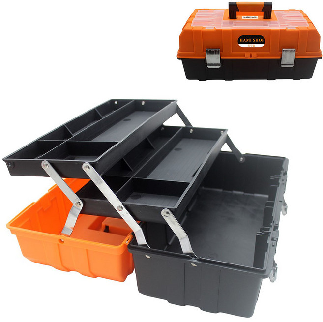 3단 접이식공구함 공구박스 다용도 공구수납함, 1개