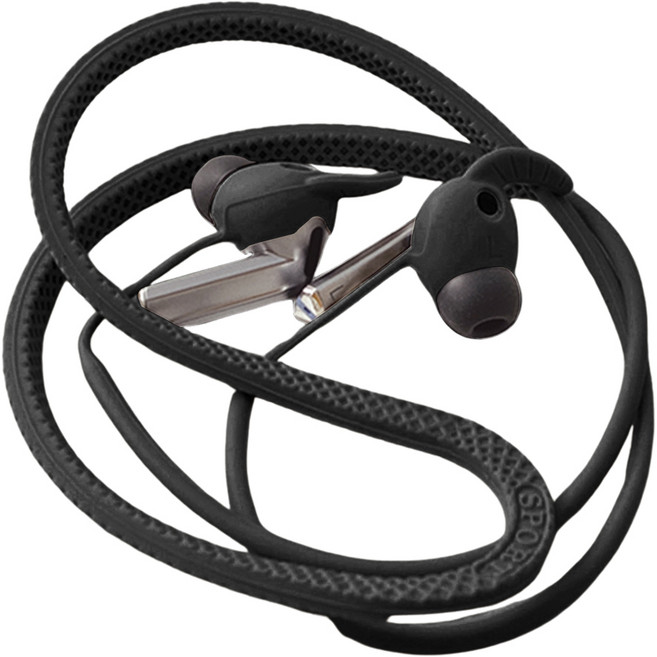 더조은셀러 갤럭시 버즈3/버즈3 프로 샤크핀 분실방지 볼드스트랩 목걸이 실리콘, 블랙, 갤럭시 버즈3 프로, 1개