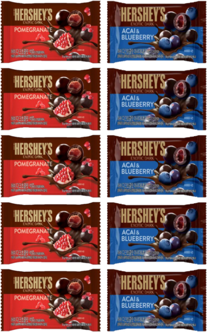 허쉬 다크초콜릿 아사이 블루베리 + 석류, 5세트, 70g