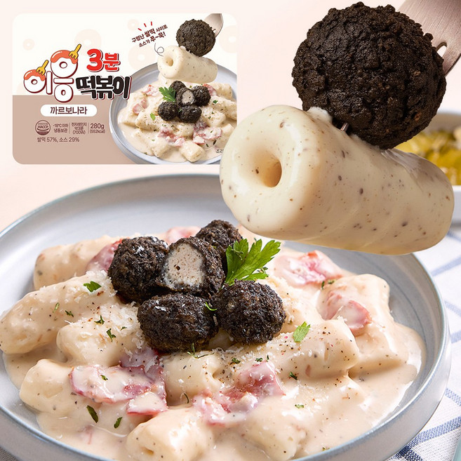 [이응떡볶이] 까르보나라 구멍난 쌀떡볶이, 5개, 280g