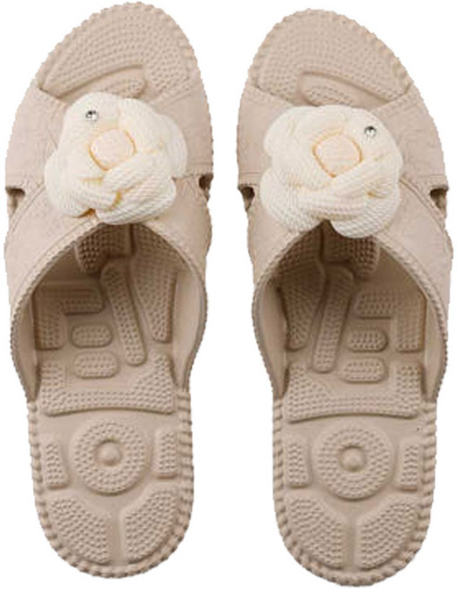 신우 EVA 플라워 지압 거실화 미끄럼방지 다용도화 국산, 아이보리, 1개