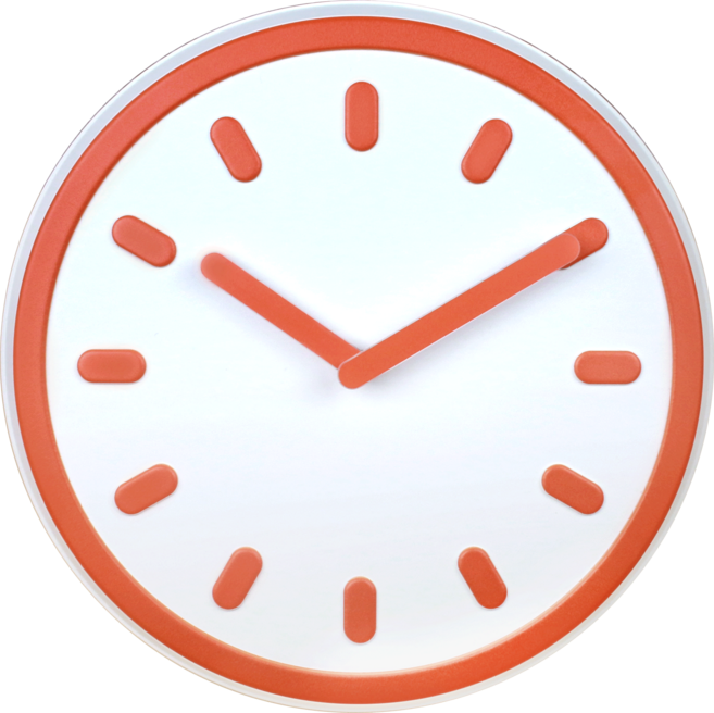 페니체 라인 월클락 인테리어 벽시계, 오렌지