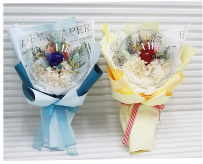 코리아꽃자재 프리져브드 완성꽃다발(매직풍선16cm)2개