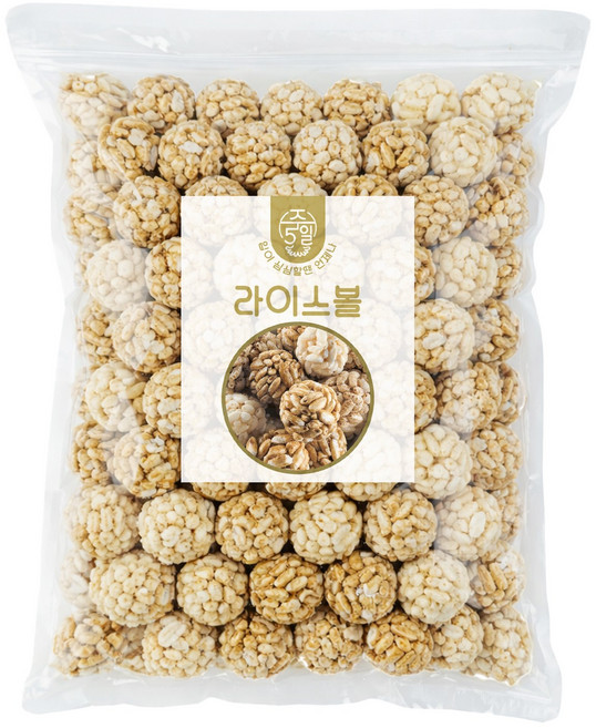 [주5일] 온가족 간식 쌀로만든 달콤 바삭 라이스볼 쌀튀밥, 1개, 250g