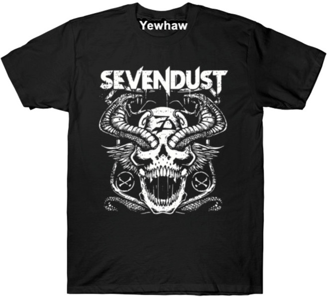 Sevendust Skull Serpent Wings Gothic Metal Artwork 반팔티