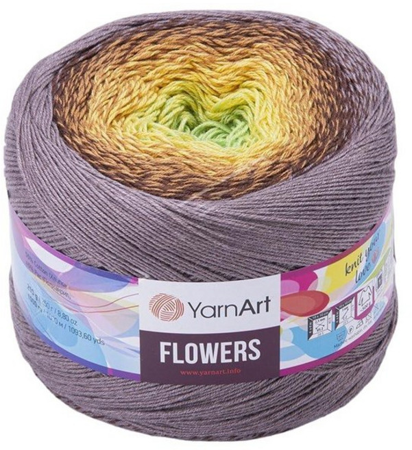 Yarn Art Flowers 실 55% 면 45% 아크릴 250g 1094야드 멀티컬러 면 실 레인보우 크로셰 실 봄 여름 2 스포츠 실 (317), 317