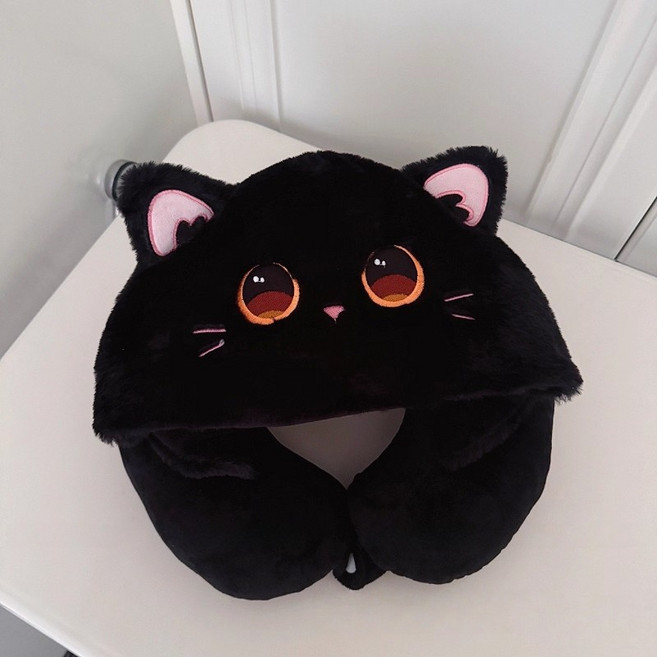 헬로키티 후드 U자형 베개 비행기 여행 사무실에서 편안한 숙면을 도와주는 귀여운 캐릭터 목지지대