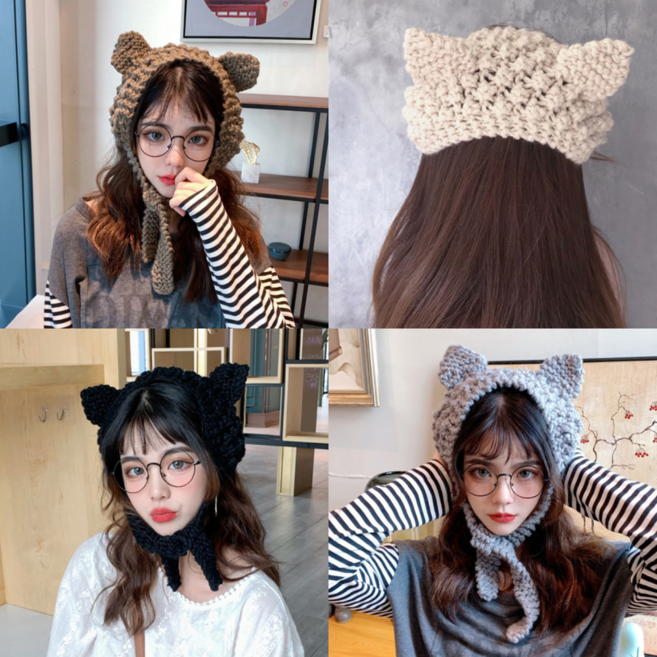 애드레스 큐티캣 탄탄니트 보온 귀도리 귀마개