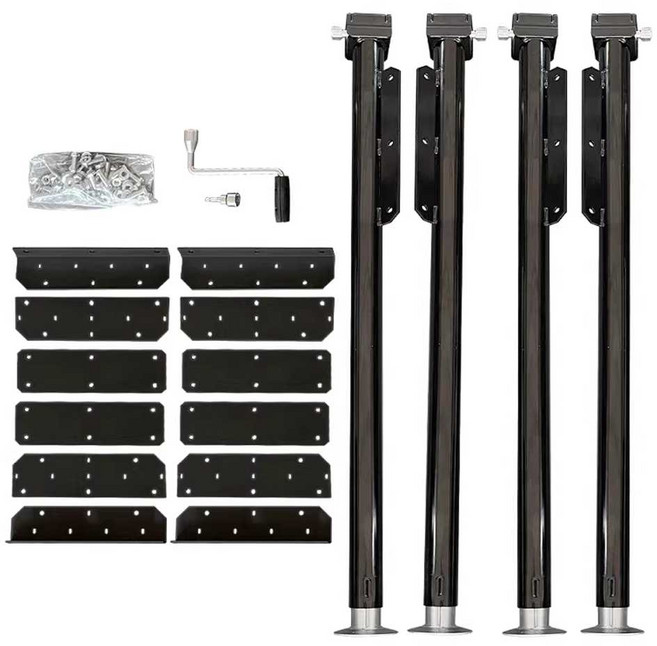 거치대 트레일러잭 주차 고정 아웃트리거 캠핑카 지지대, 4개 세트 블랙, 1개, 수동 4개 세트 블랙