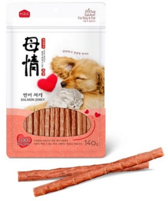 아스쿠 모정 소고기져키 연어져키 양고기져키 사슴고기져키 강아지 고양이 간식, 연어, 120g, 3개 - 쿠팡