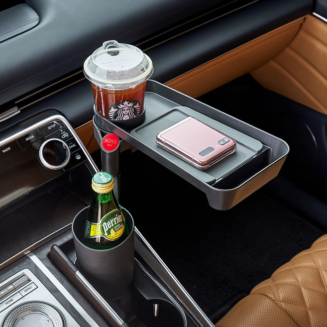 보스킴 조이 깔끔하고 심플한 차량용 컵홀더 + 일반테이블(충전X), 컵홀더+테이블+실리콘패드, 1개