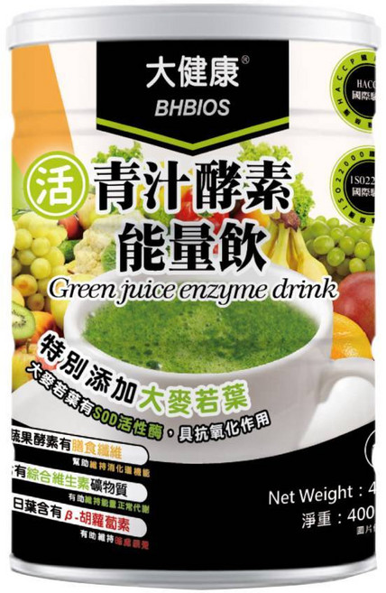 大健康 青汁酵素粉, 1個, 一罐, 400g