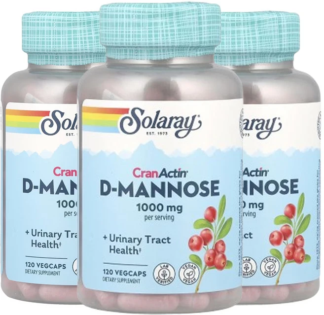 솔라레이 CranActin 함유 D-만노스 요도관 건강 1 000mg 120베지캡슐(베지 캡슐 1정당 500mg), 120정, 3개 - 쿠팡